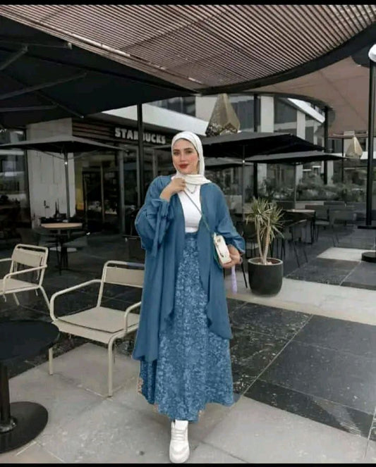 طقم تلات قطع كاردي + توب + جيبة